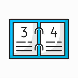 page 3 and 4 spiral calendar with dates icon vector image