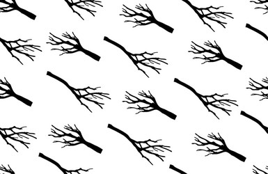 Seamless pattern bare branches tree vector