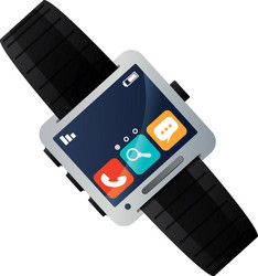 Smart watch technology with applications menu vector