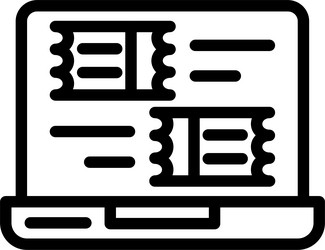 ticketing system linear style icon design vector image