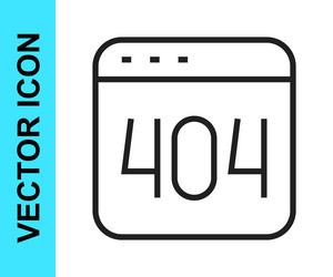 black line page with a 404 error icon isolated vector image