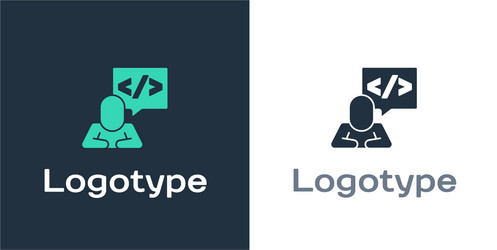 logotype web design and front end development icon vector image
