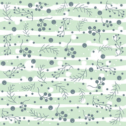 seamless pattern with berries and spruce branches vector image