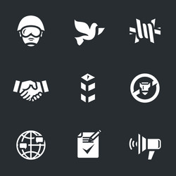 set of peacemaker icons vector