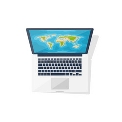 world map on the computer flat style navigation vector image