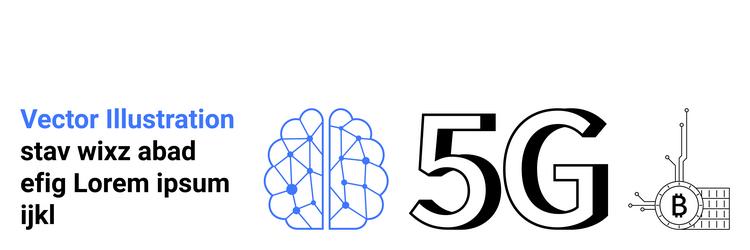 ai neural network 5g technology and blockchain vector image