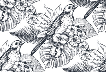 seamless pattern with compositions of hand vector image