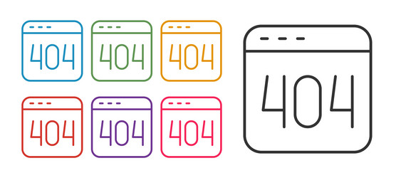 set line page with a 404 error icon isolated vector image