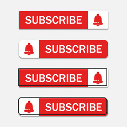 subscribe button icon set in a flat design vector image