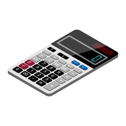 digital calculator isometric view isolated vector image