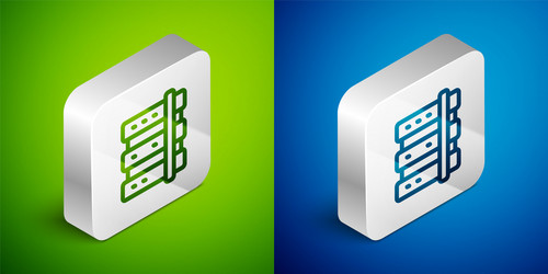 isometric line server data web hosting icon vector image