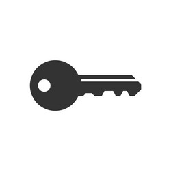 Key icon in flat style access login on white vector