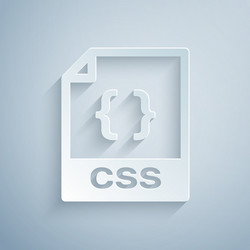paper cut css file document download button vector image