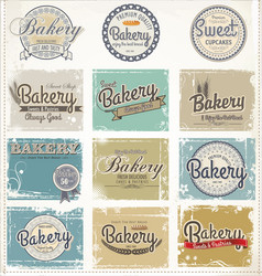 Vintage retro bakery badges and labels Royalty Free Vector