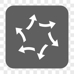 centrifugal arrows rounded square button vector image
