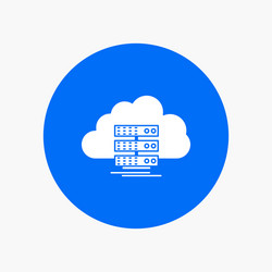 cloud storage computing data flow white glyph vector image