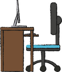 computer with cpu vector image