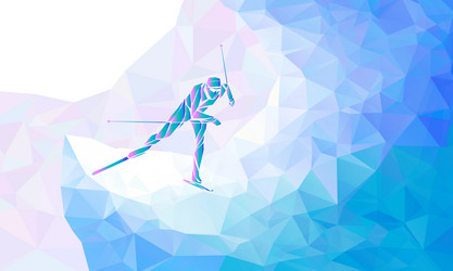 cross country skiing creative silhouette vector