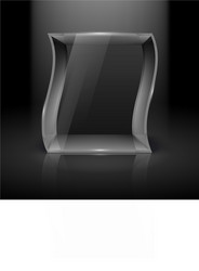 empty glass showcase in wave form with spot light vector image