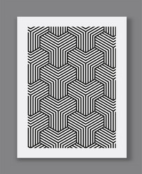 geometric hexagon stripe pattern art vector image