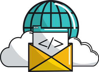 isolated web hosting design vector image