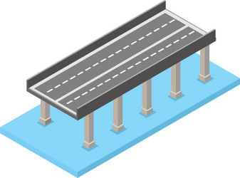 Skyline bridge icon isometric style Royalty Free Vector