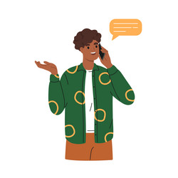 man talking using mobile phone vector image