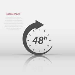 48 hour clock icon in flat style timer countdown vector