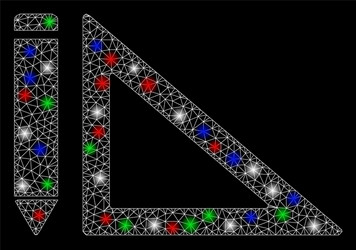 bright mesh network project design with flare vector image