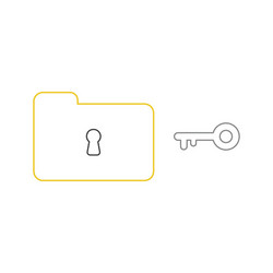 icon concept closed folder and keyhole with key vector image