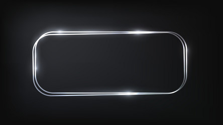 neon double rounded rectangular frame vector image