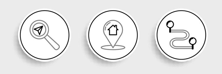 set line route location search and map pointer vector image