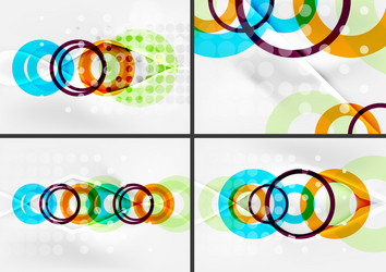 set of circle shape design abstract backgrounds vector