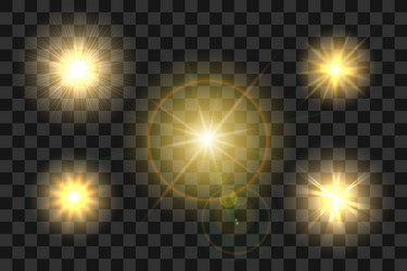 Realistic sun rays glow abstract sunshine light Vector Image