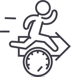 speed effiecency running man with arrow vector image