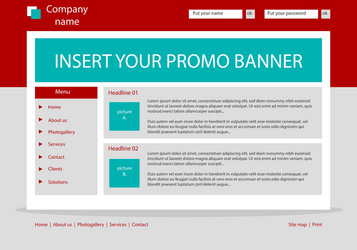 website template layout with text vector image
