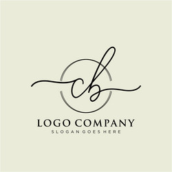 cb initial handwriting logo design Vector Image