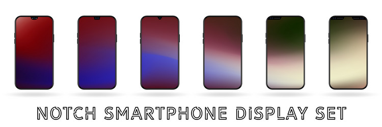 different smartphone display notches set vector image