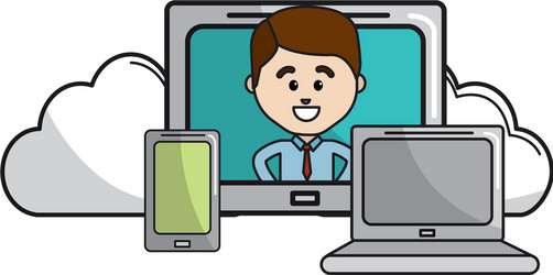 isolated web hosting design vector image