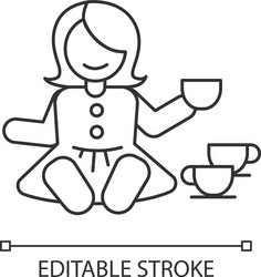 pretend kitchenware pixel perfect linear icon vector image
