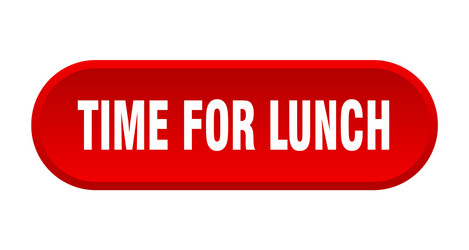 time for lunch button rounded red vector image