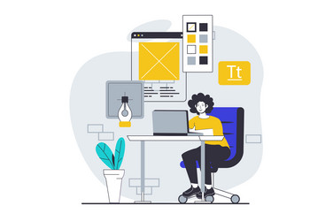 ui ux design concept with people scene in flat vector image
