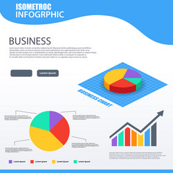 3d isometric pie chart 4 option design element vector