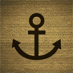 anchor flat modern web button and space for your vector image