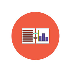 in flat design of column chart vector image