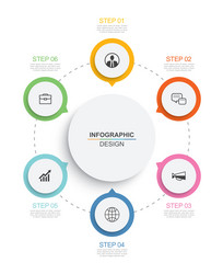 infographics circle timeline with 6 number data vector image