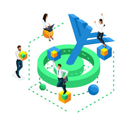 isometric brain development concept creating neur vector image