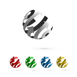 Rotating Globe Elements - Abstract Arrows vector image