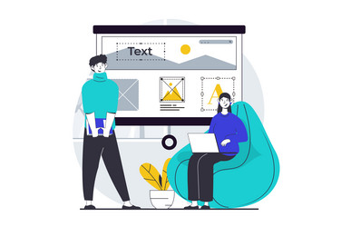 ui ux design concept with people scene in flat vector image