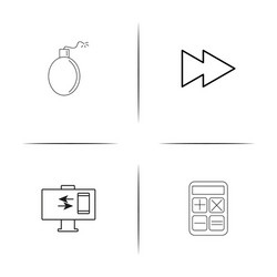 web and text simple linear icon setsimple outline vector image